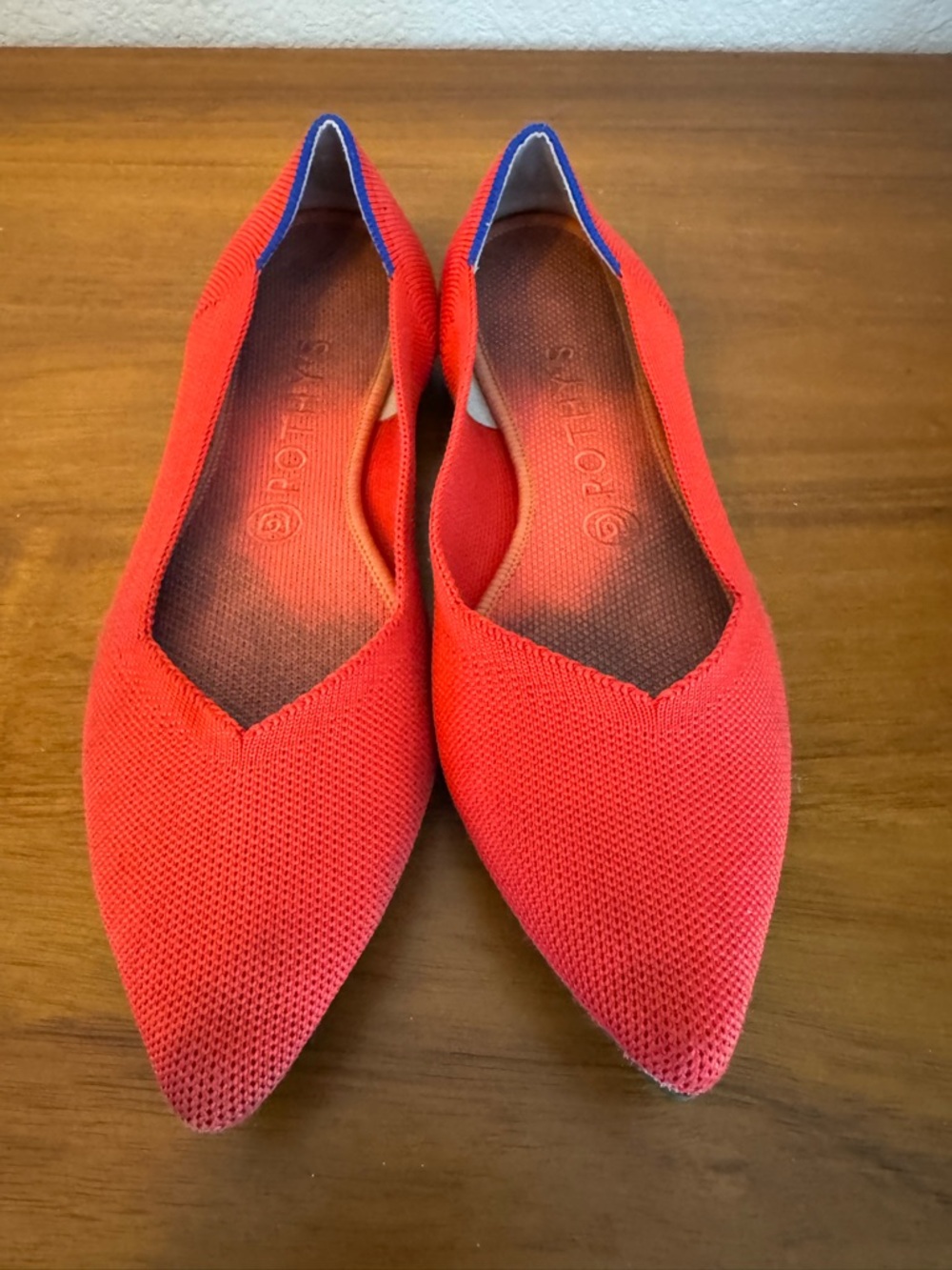 Rothy’s Red Pointed Knit Flats - Stretch Comfort 8.5 9